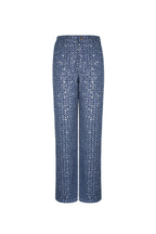 Jeans Tessuto Pantaloni Dritti Donna Casual Paillettes