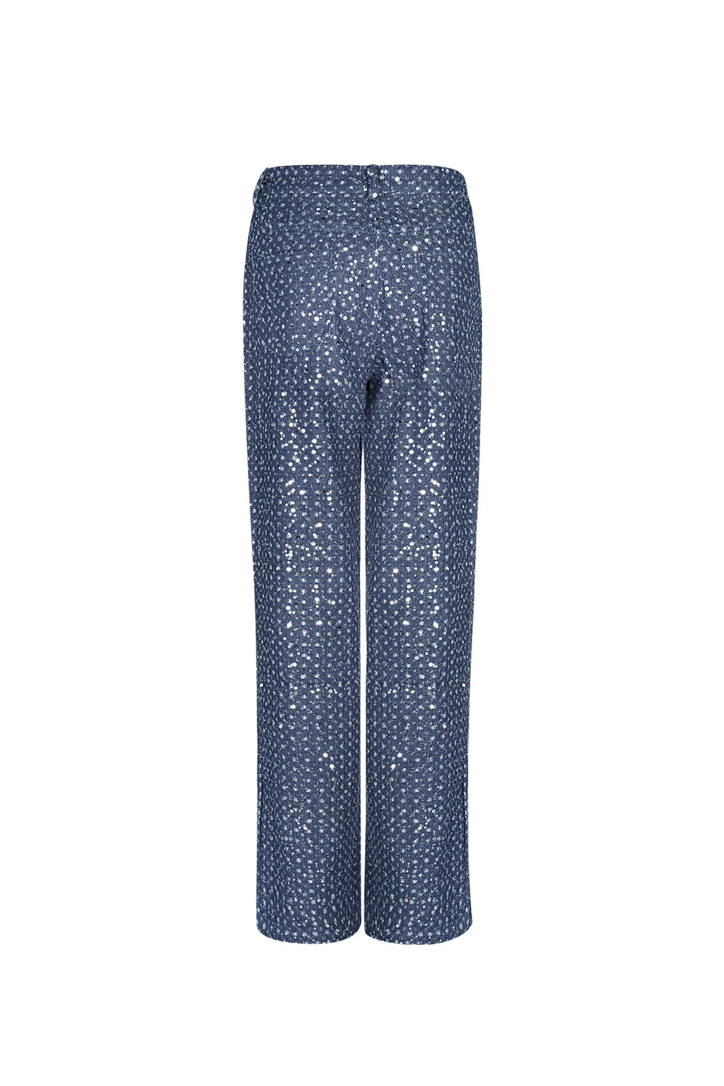 Jeans Tessuto Pantaloni Dritti Donna Casual Paillettes