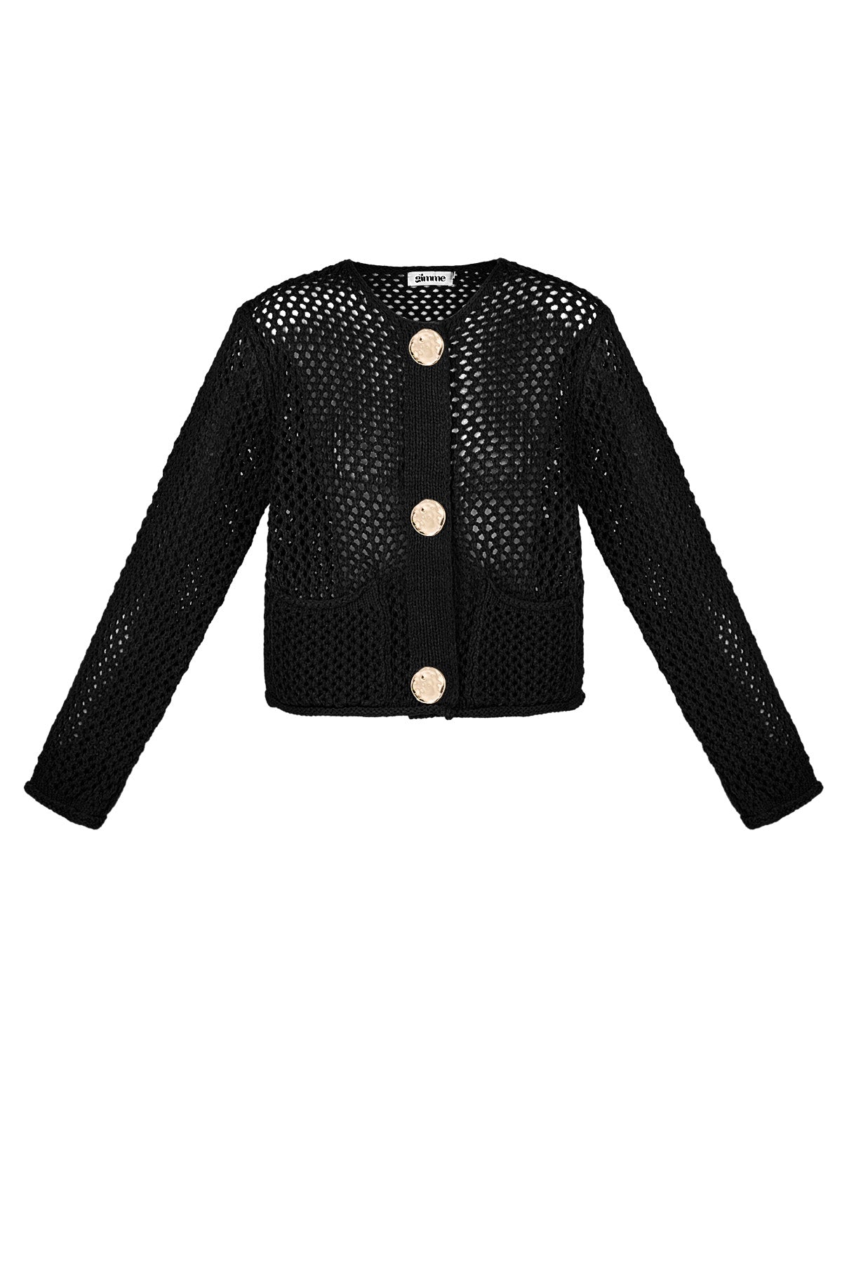 Cardigan di Maglia in Poliestere Donna Aperto Anteriore Motivo Uncinetto