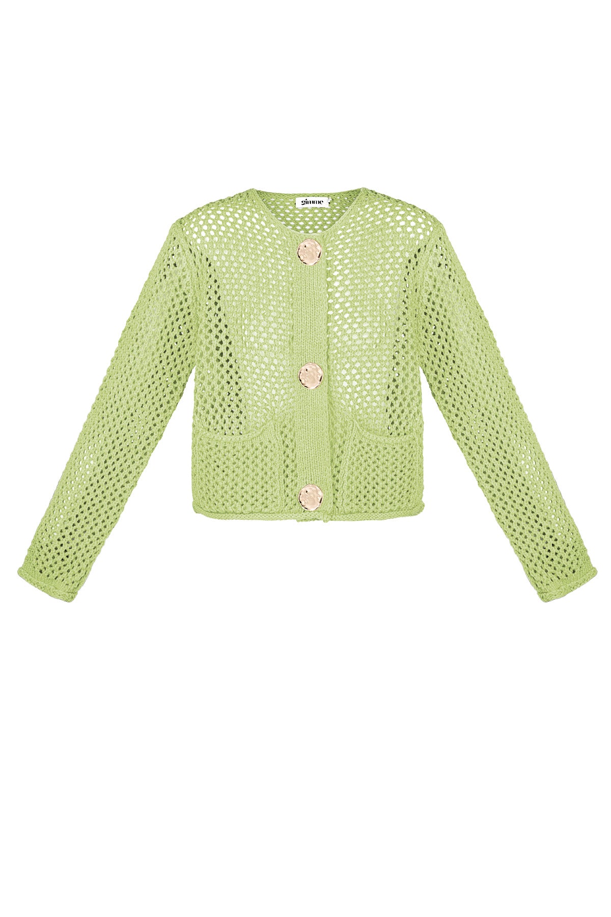 Cardigan di Maglia in Poliestere Donna Aperto Anteriore Motivo Uncinetto