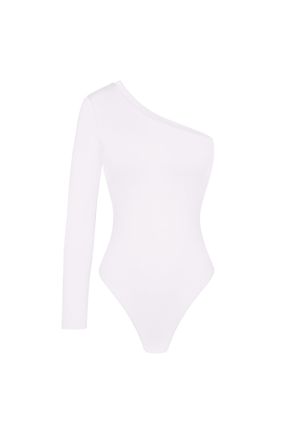 Body Donna a Spalla Singola in Poliestere Design Asimmetrico