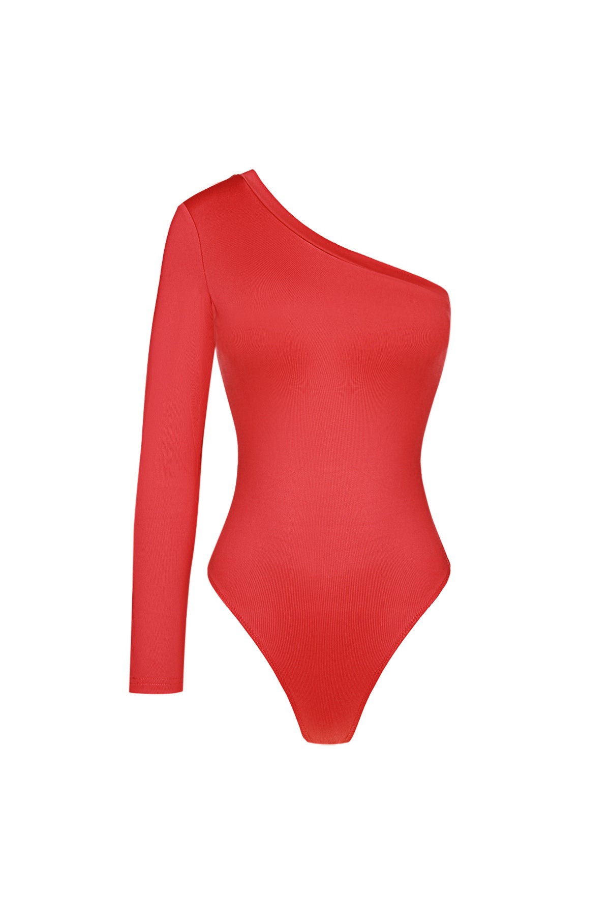 Body Donna a Spalla Singola in Poliestere Design Asimmetrico