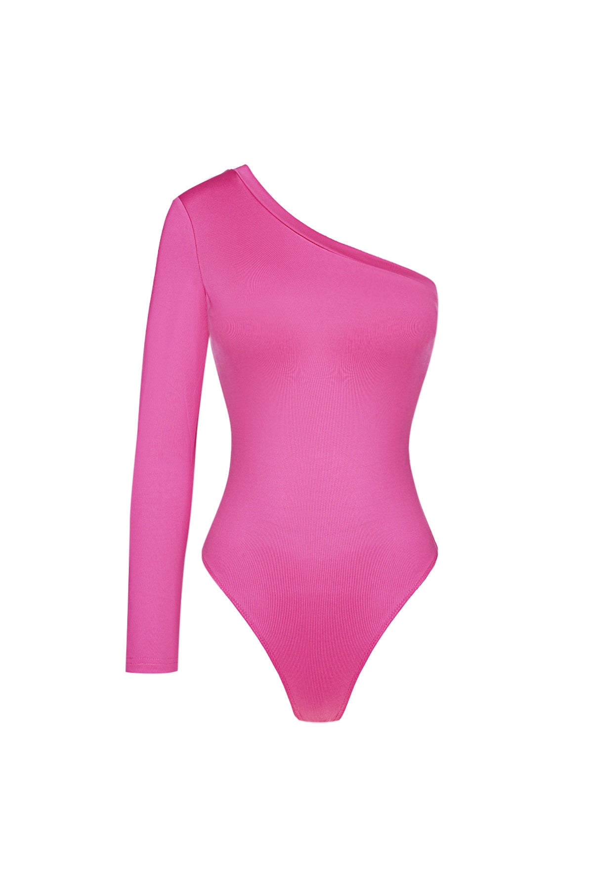 Body Donna a Spalla Singola in Poliestere Design Asimmetrico