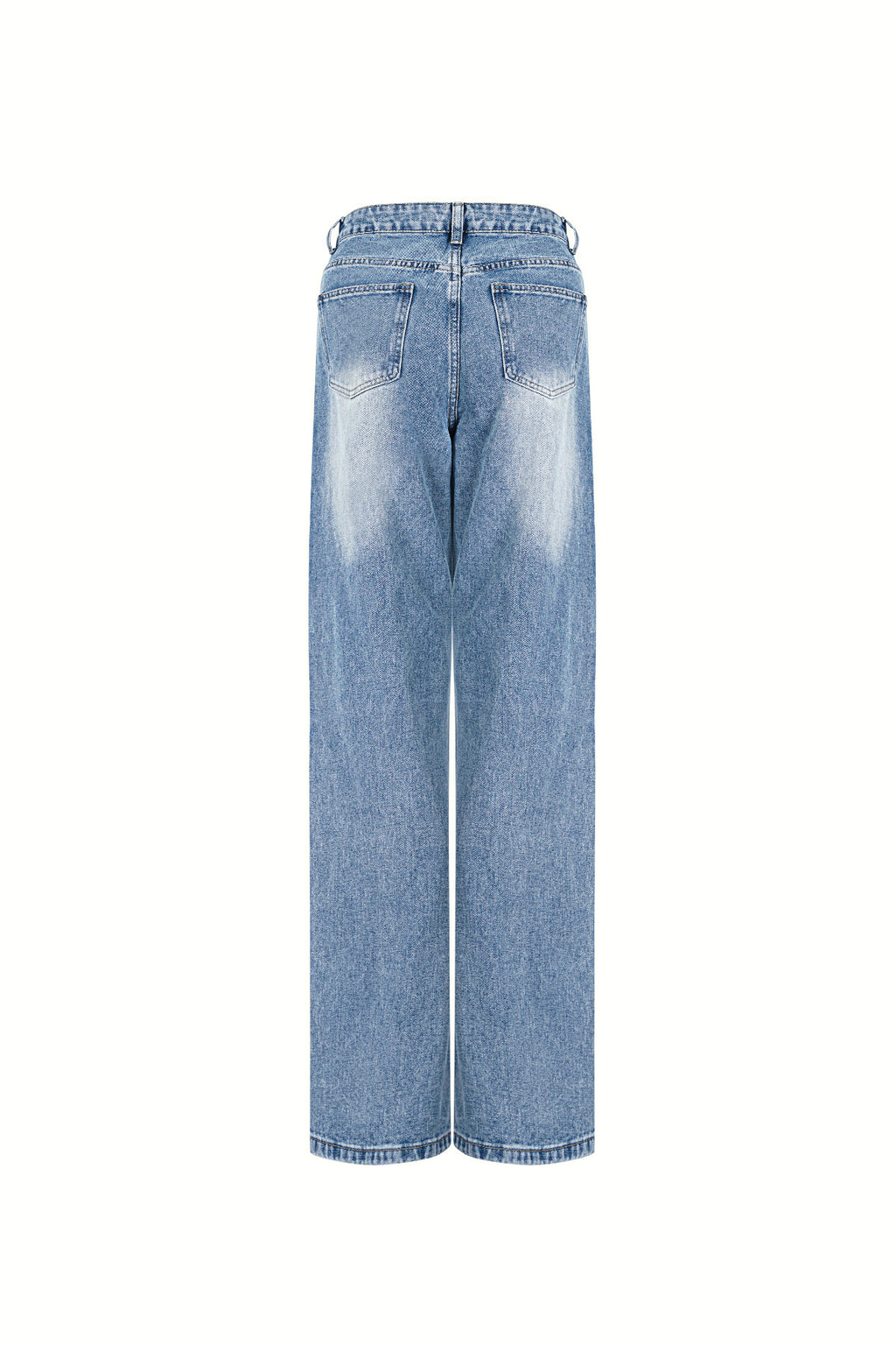Cotton Woven Donna Jeans Pantaloni Dritti Ripped