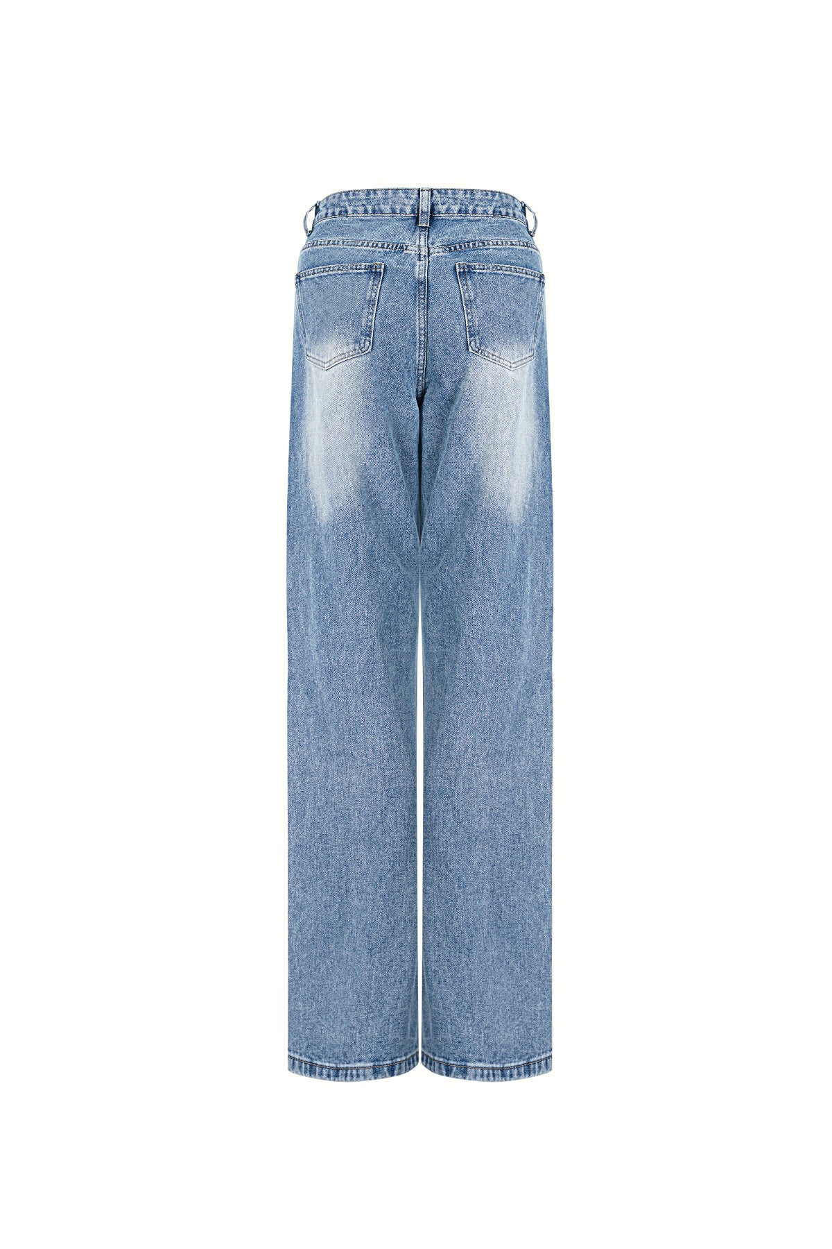 Cotton Woven Donna Jeans Pantaloni Dritti Ripped