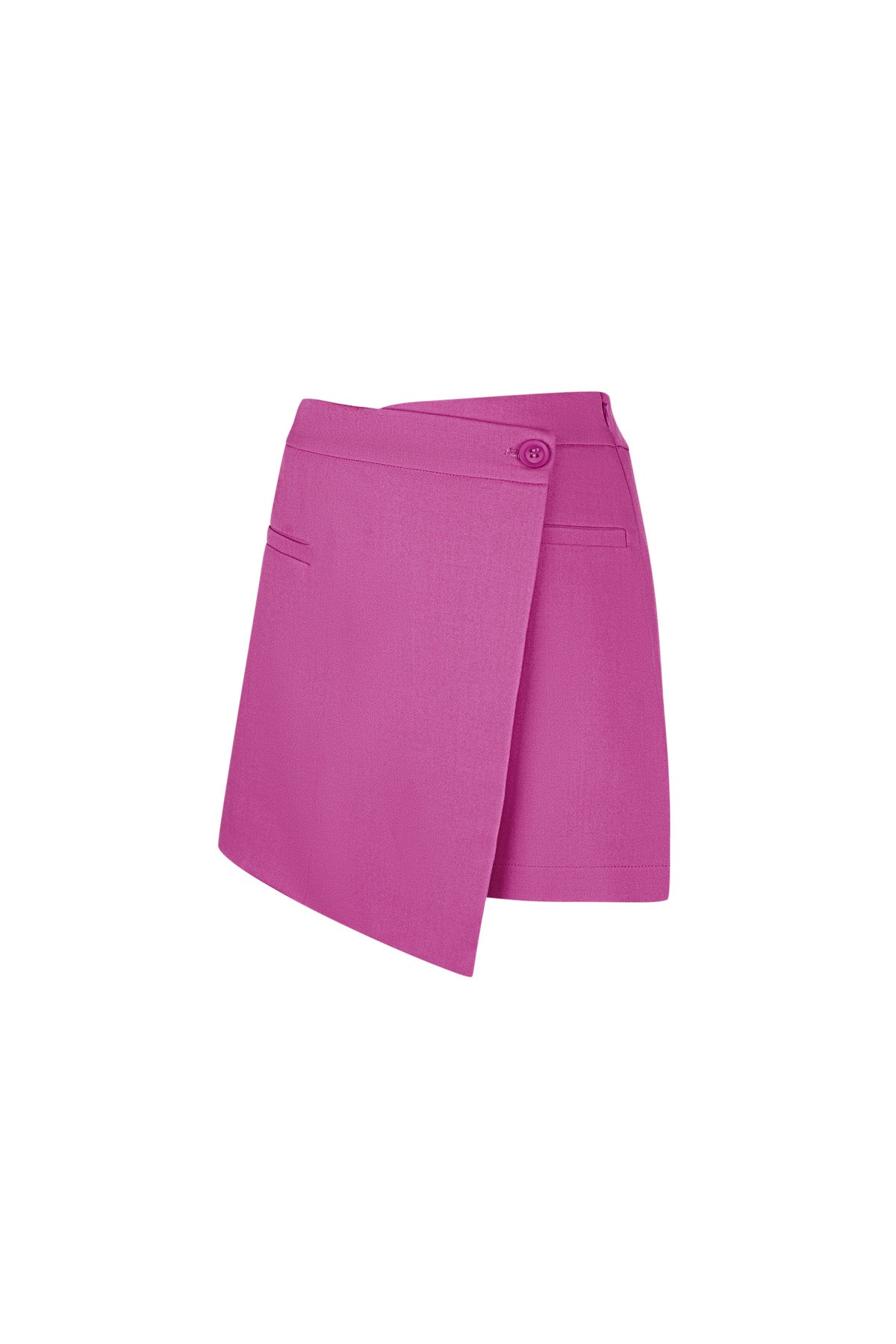 Gonna corta in poliestere da donna Design asimmetrico con sovrapposizione