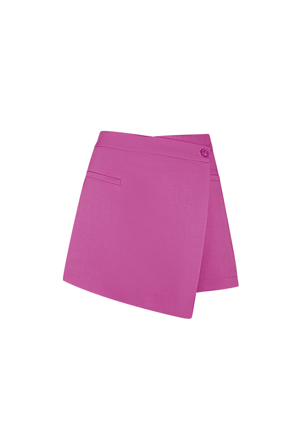 Gonna corta in poliestere da donna Design asimmetrico con sovrapposizione