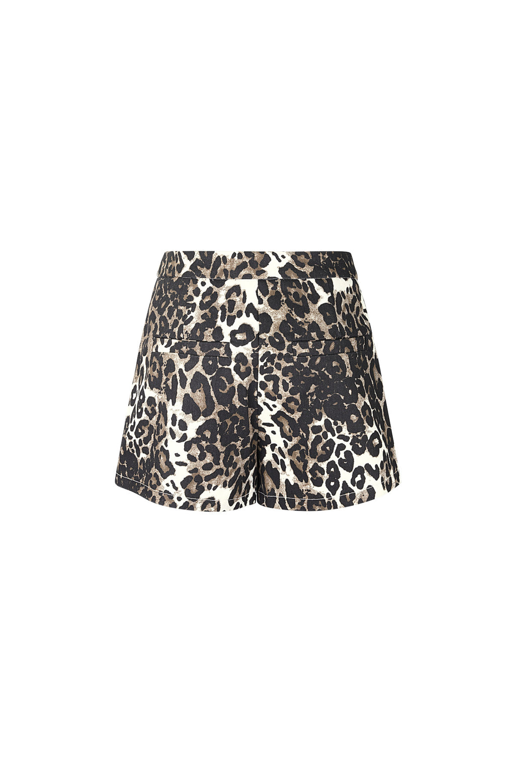 Cotone Shorts Donna Stampa Leopardo Vita Alta
