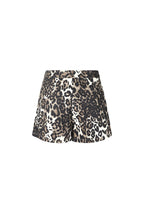Cotone Shorts Donna Stampa Leopardo Vita Alta