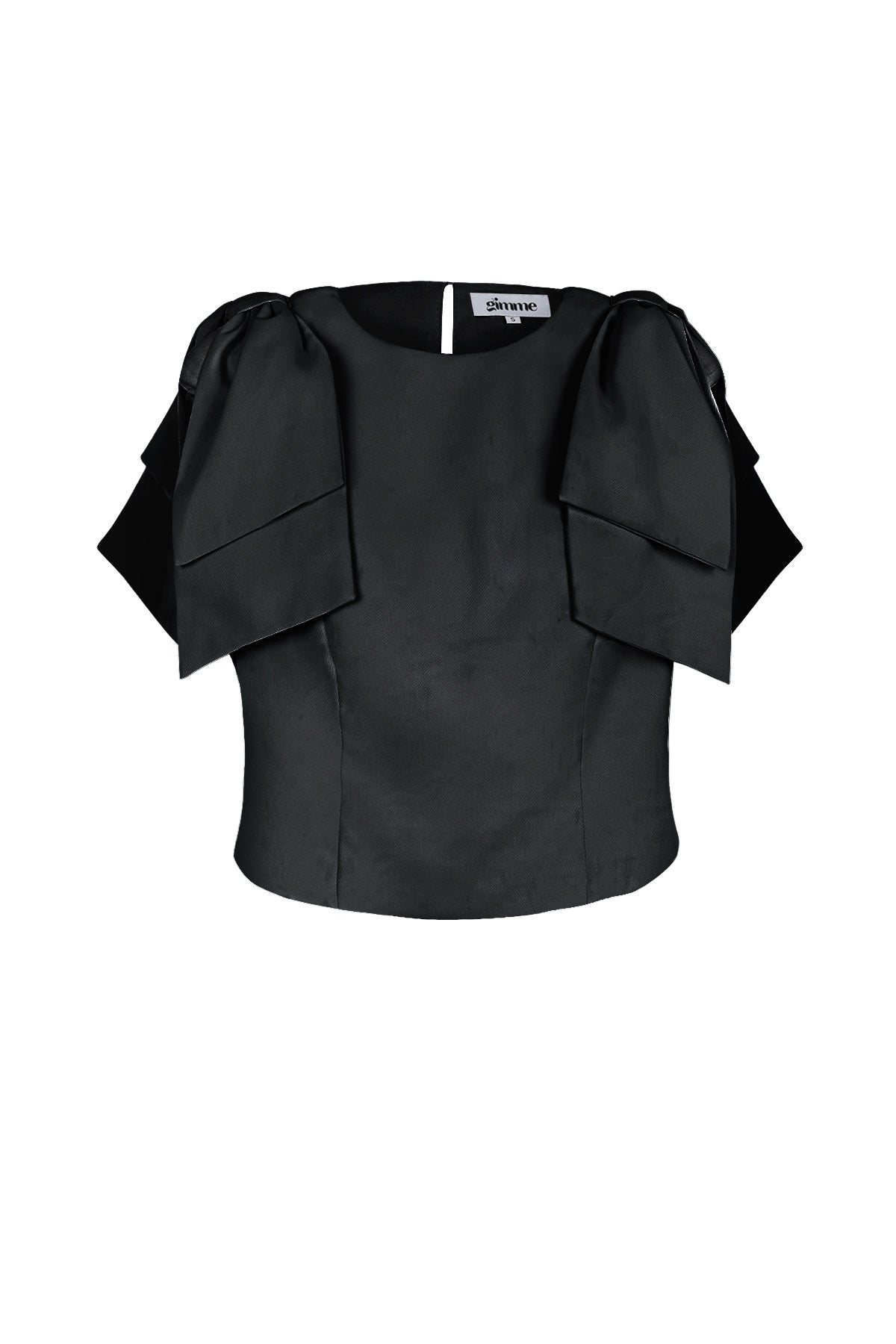 Top a Manica Corta Donna in Poliestere Design con Volantini sulle Spalle