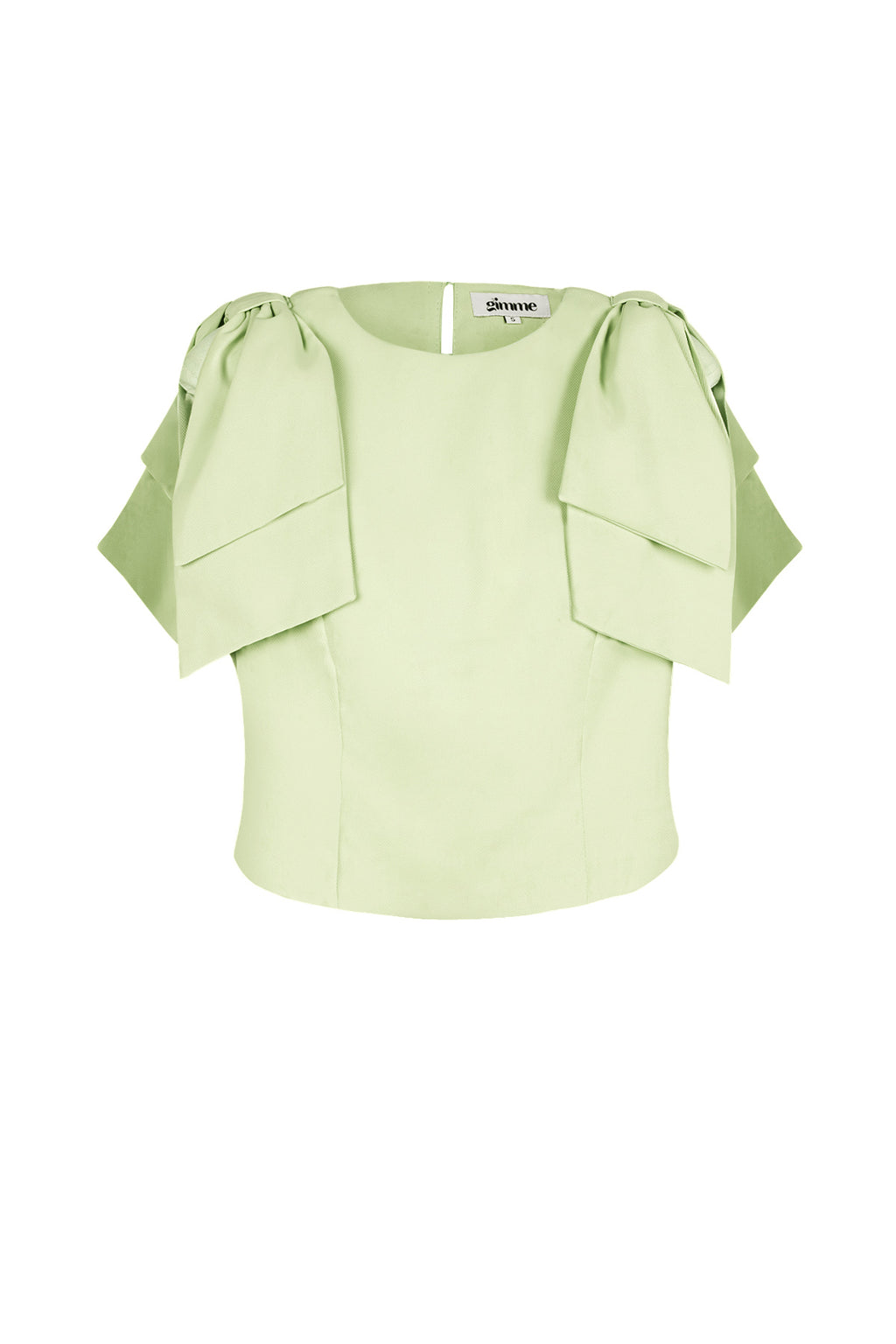 Top a Manica Corta Donna in Poliestere Design con Volantini sulle Spalle