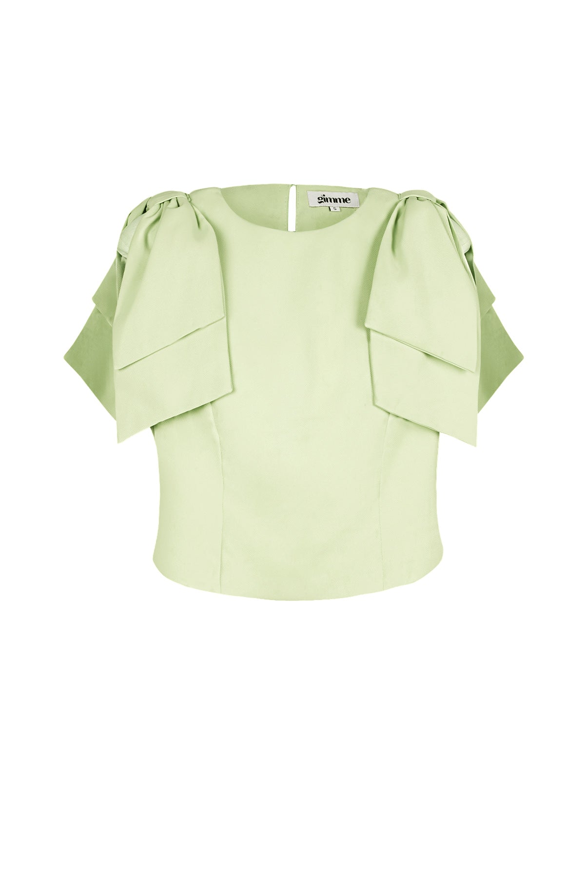 Top a Manica Corta Donna in Poliestere Design con Volantini sulle Spalle