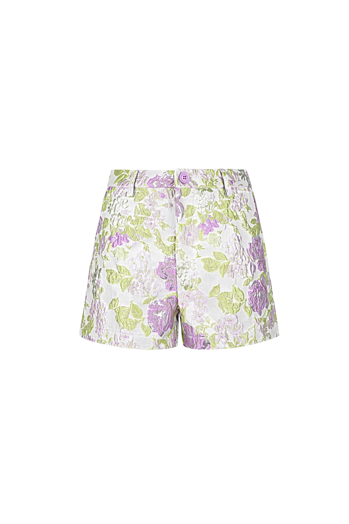 Shorts da Donna in Fibra di Poliestere Tessuta Stampa Floreale Elegante