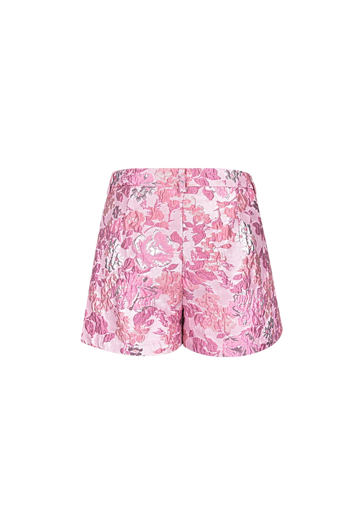 Shorts da Donna in Fibra di Poliestere Tessuta Stampa Floreale Elegante