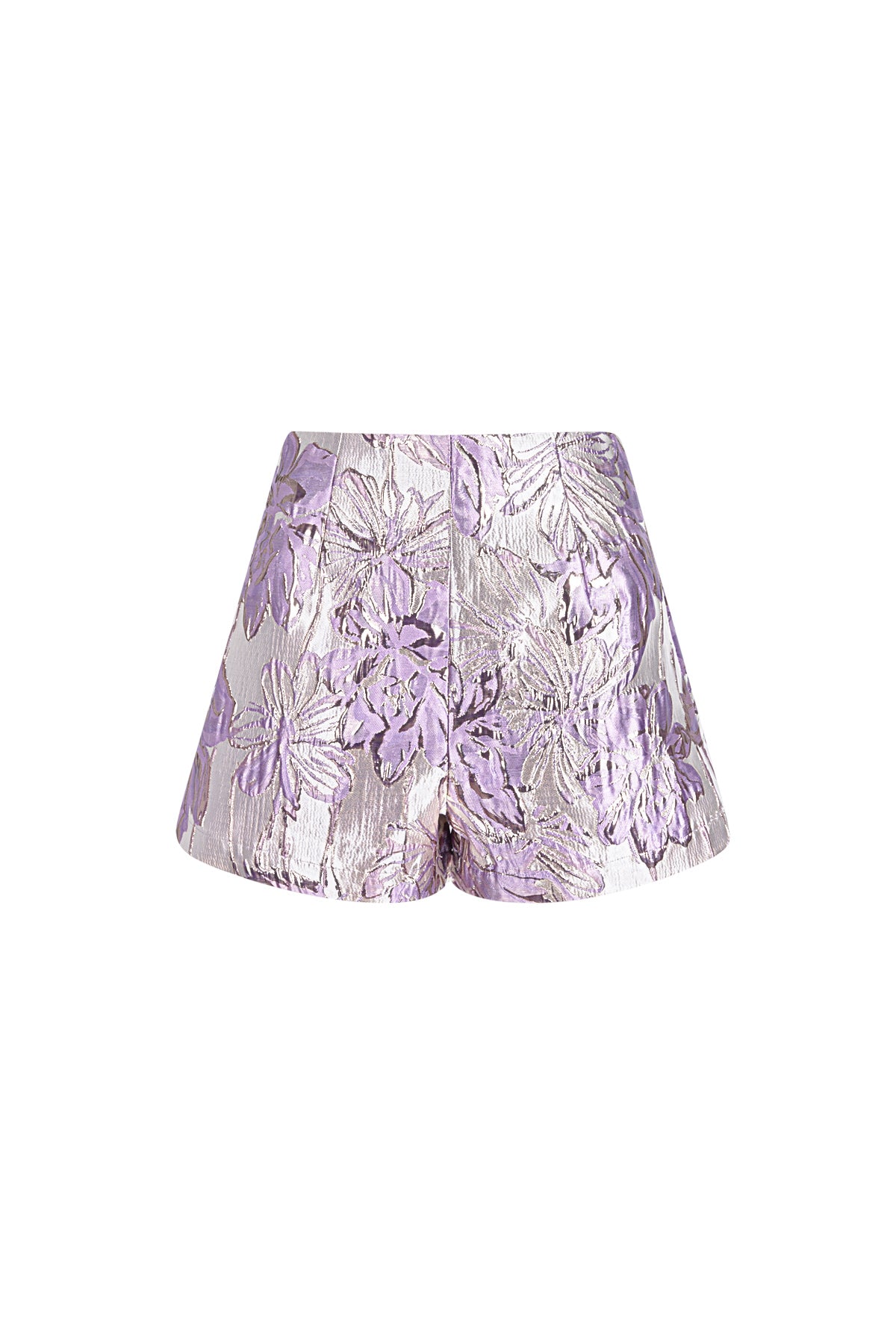 Shorts da Donna in Poliestere con Vita Alta Stampa Floreale