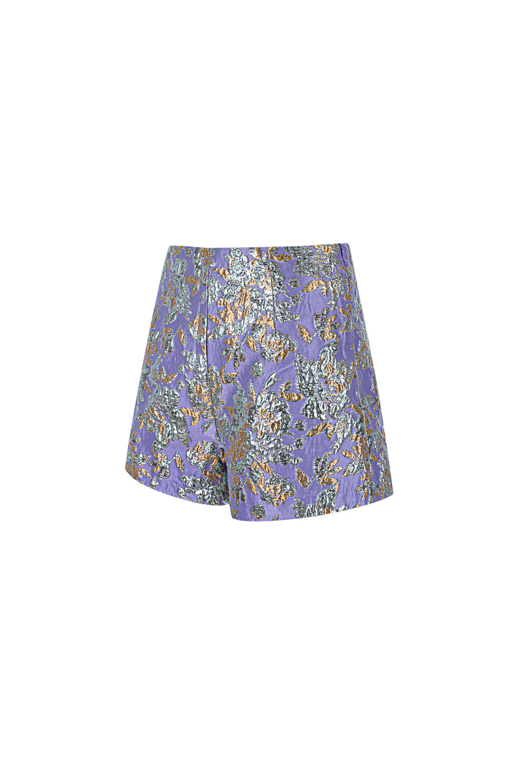 Shorts da Donna in Poliestere con Vita Alta Stampa Floreale
