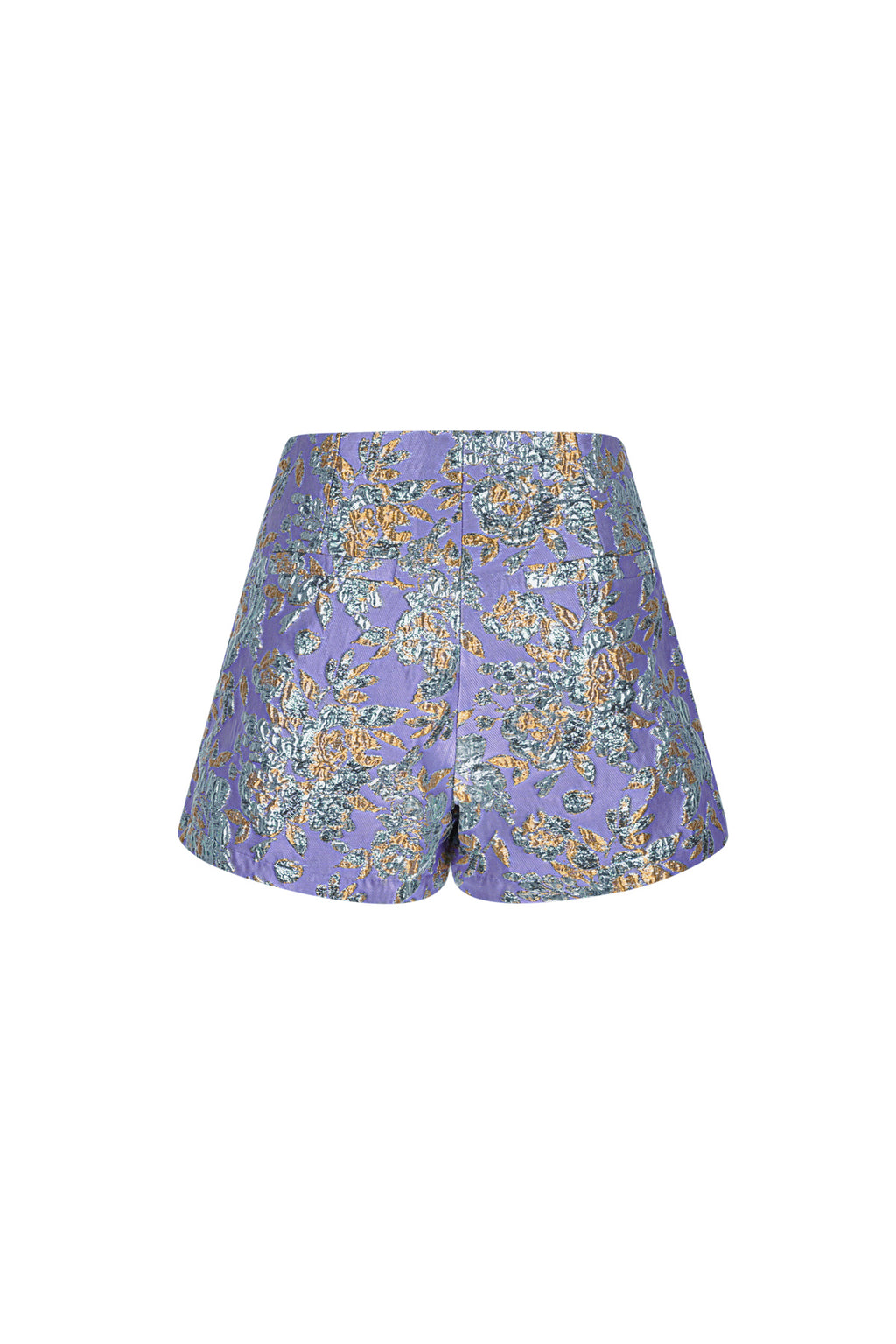Shorts da Donna in Poliestere con Vita Alta Stampa Floreale