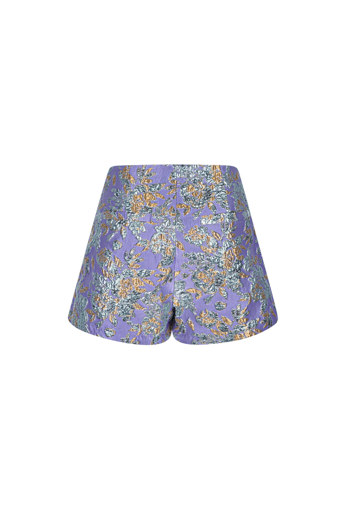 Shorts da Donna in Poliestere con Vita Alta Stampa Floreale