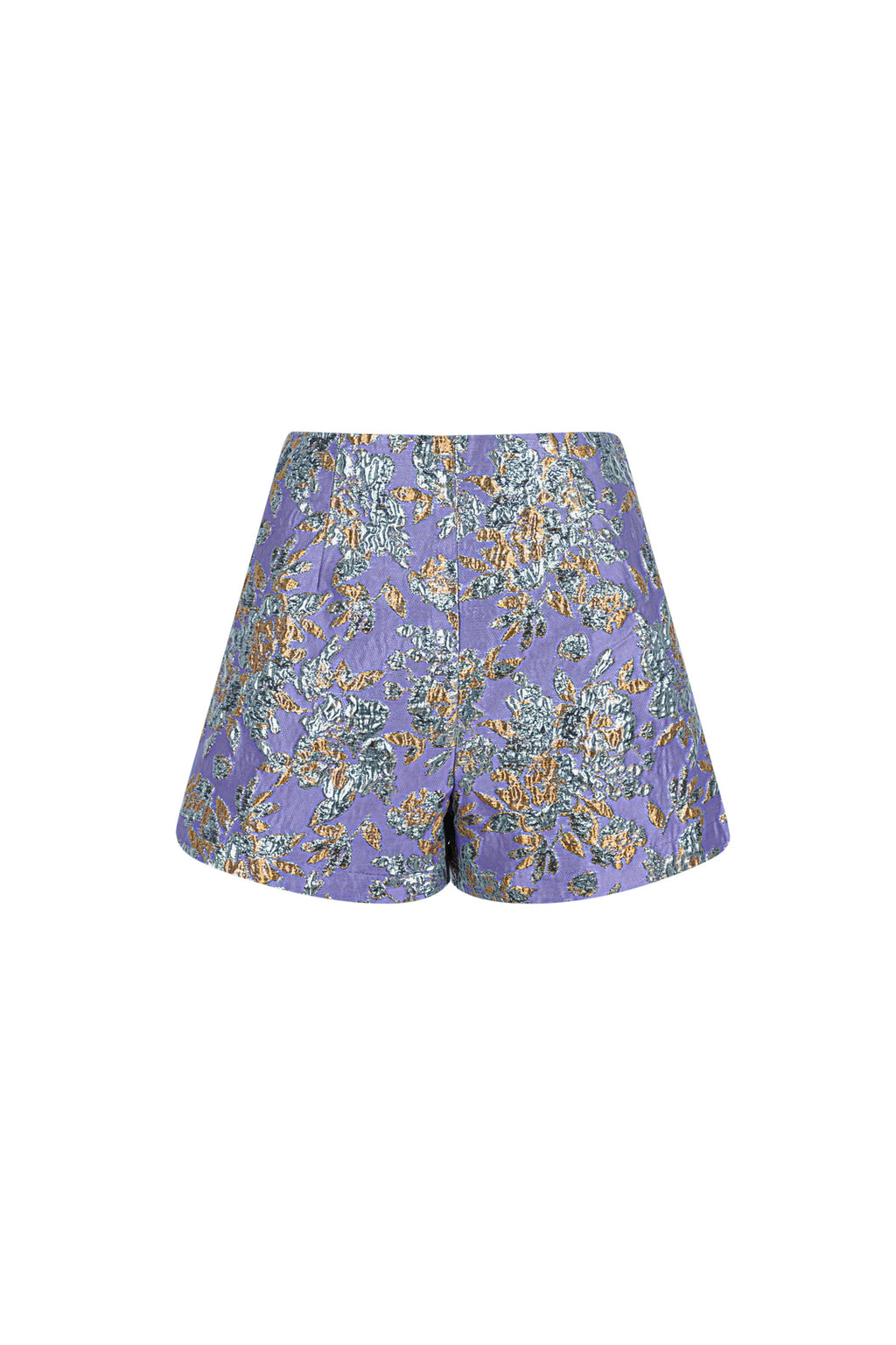 Shorts da Donna in Poliestere con Vita Alta Stampa Floreale