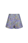 Shorts da Donna in Poliestere con Vita Alta Stampa Floreale