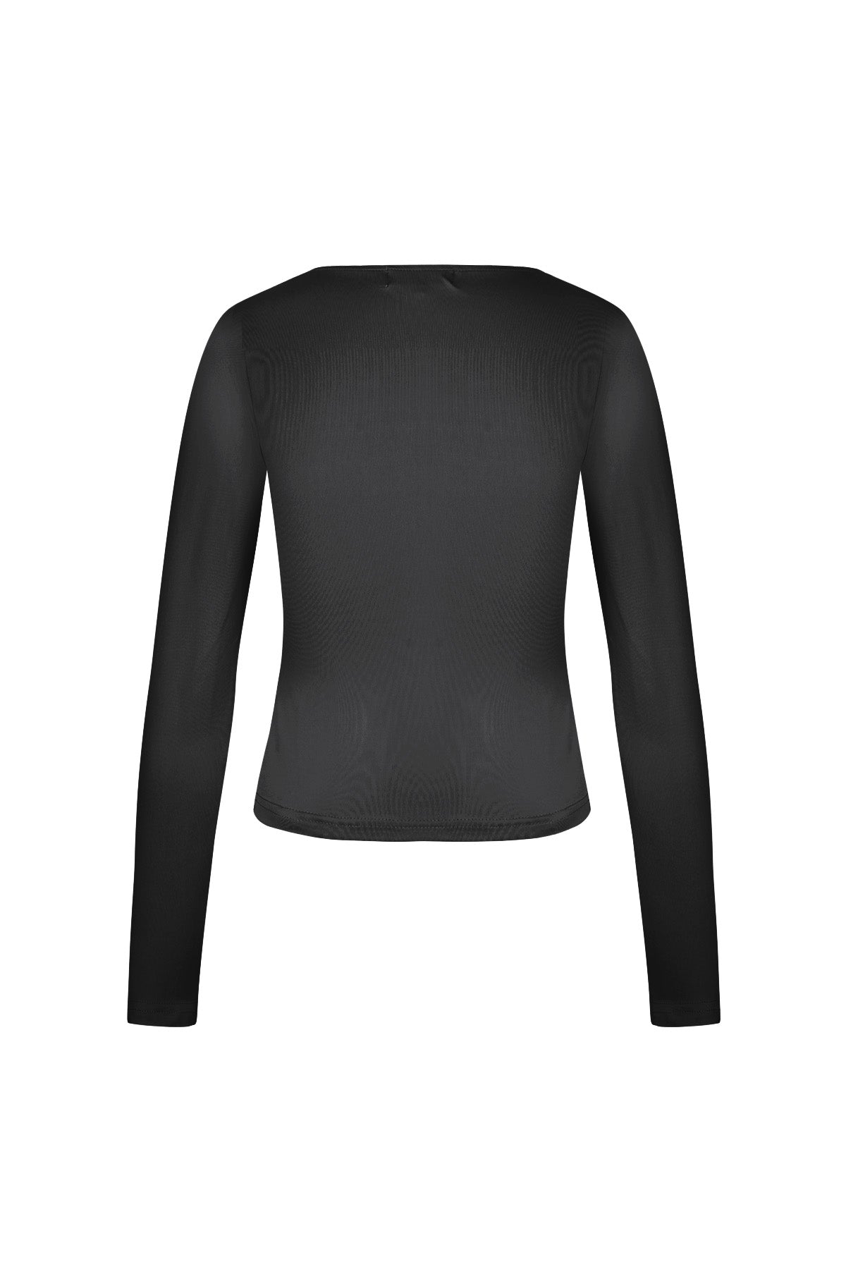 Maglia in Poliestere Donna Maniche Lunghe Crop Top Collo Quadrato Taglio Bodycon