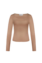 Maglia in Poliestere Donna Maniche Lunghe Crop Top Collo Quadrato Taglio Bodycon