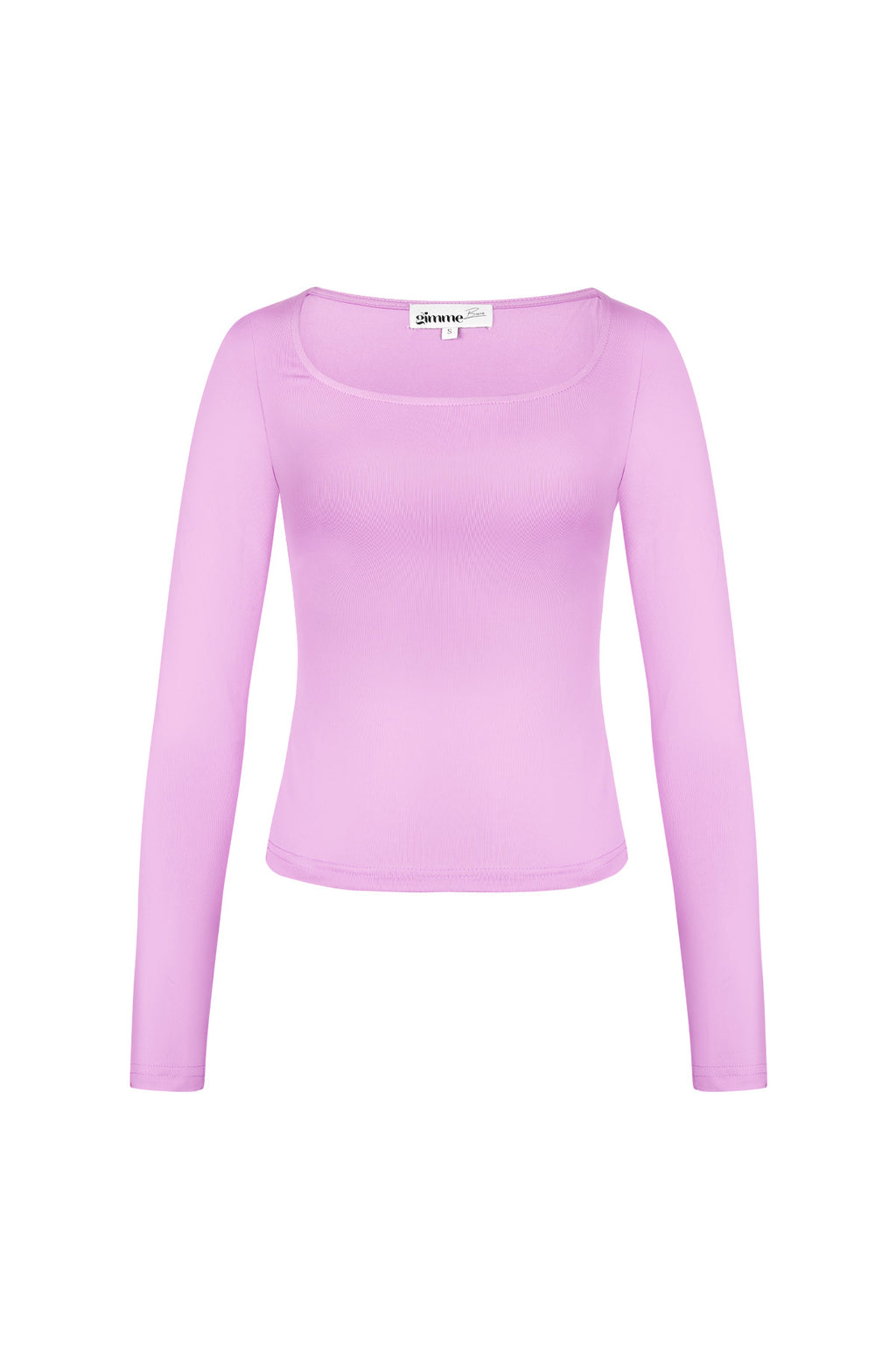 Maglia in Poliestere Donna Maniche Lunghe Crop Top Collo Quadrato Taglio Bodycon