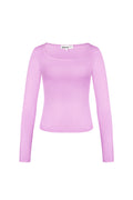 Maglia in Poliestere Donna Maniche Lunghe Crop Top Collo Quadrato Taglio Bodycon