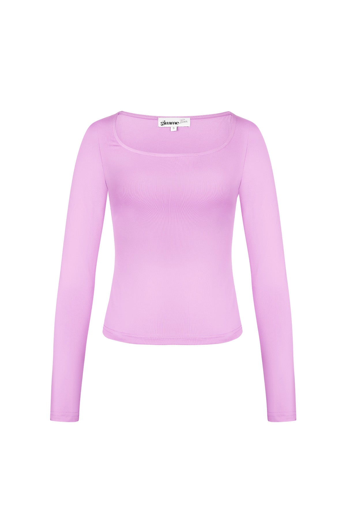 Maglia in Poliestere Donna Maniche Lunghe Crop Top Collo Quadrato Taglio Bodycon
