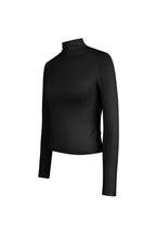 Maglia Donna Manica Lunga Poliestere Collo Alto Rigato