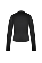 Maglia Donna Manica Lunga Poliestere Collo Alto Rigato