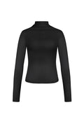 Maglia Donna Manica Lunga Poliestere Collo Alto Rigato