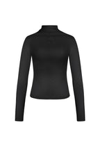 Maglia Donna Manica Lunga Poliestere Collo Alto Rigato