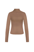 Maglia Donna Manica Lunga Poliestere Collo Alto Rigato