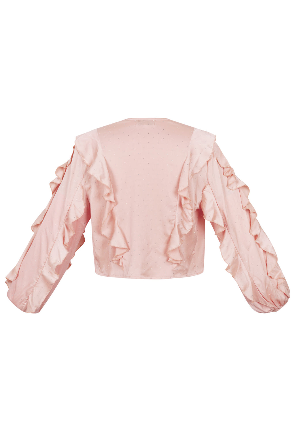 Poliestere Donna Maglia Maniche Lunghe Volant Anteriore Nodo