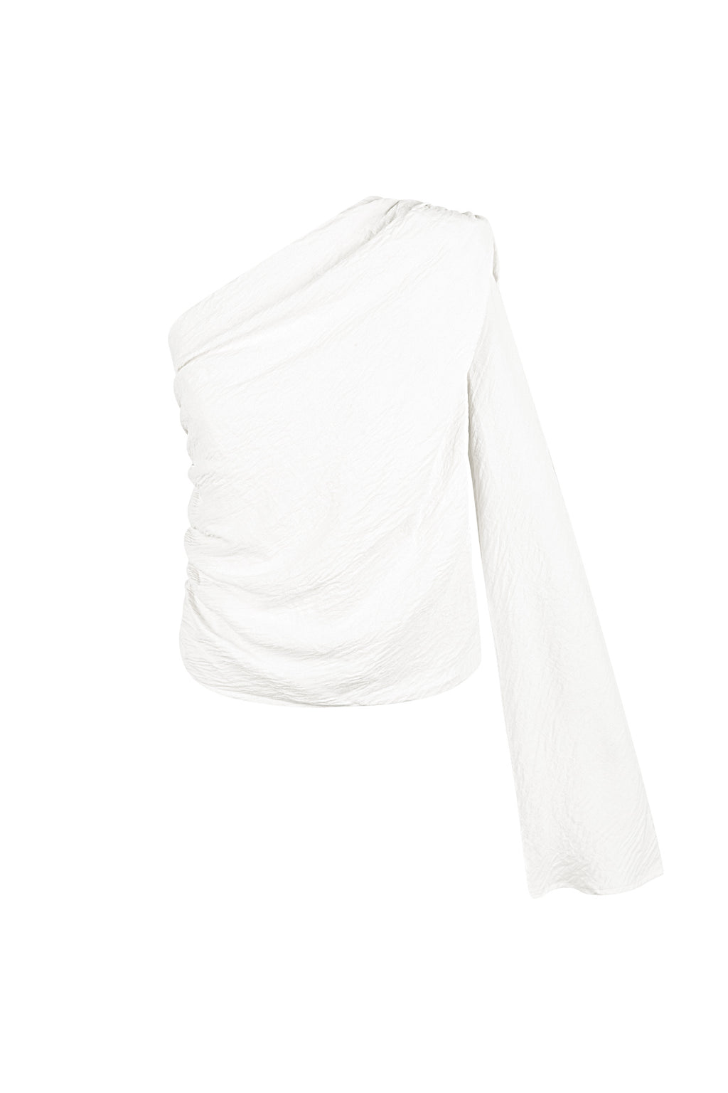 Poliestere Donna Top a Manica Lunga Spalla Singola Design Asimmetrico