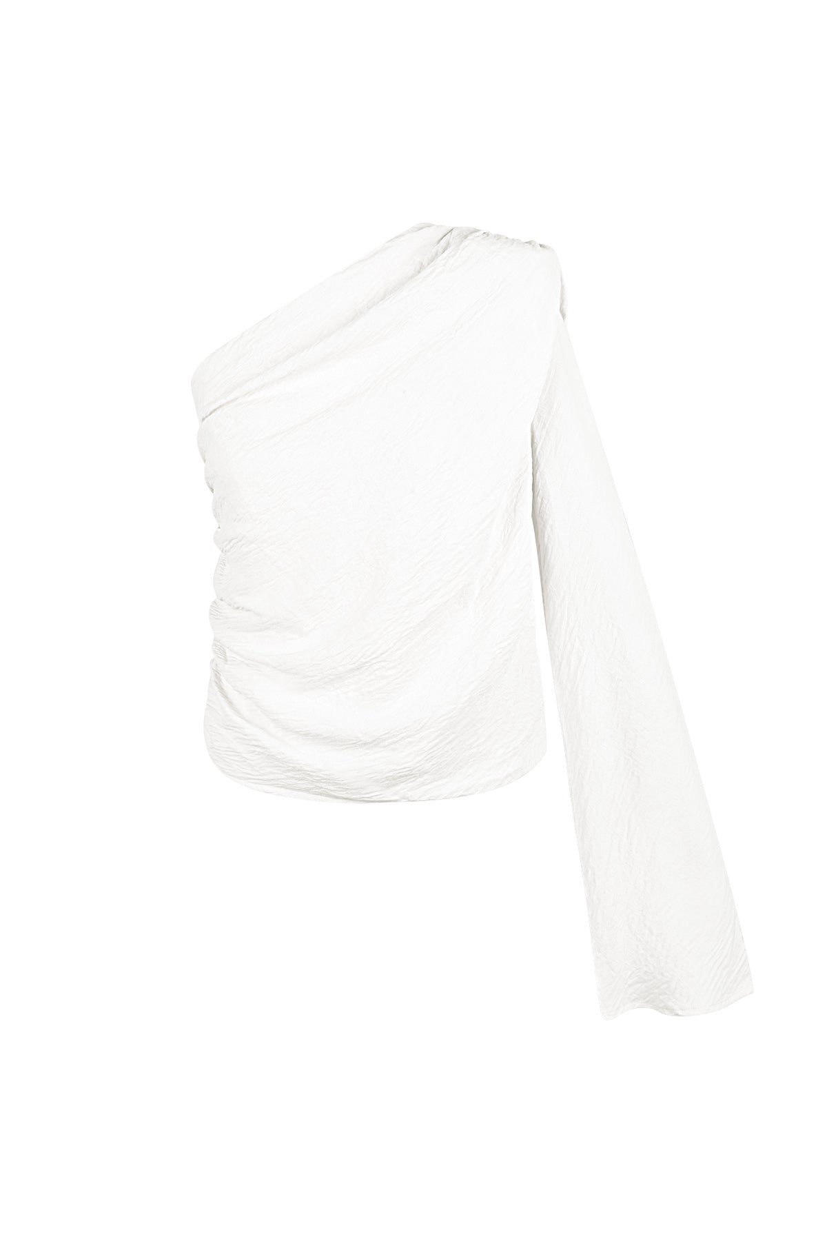 Poliestere Donna Top a Manica Lunga Spalla Singola Design Asimmetrico