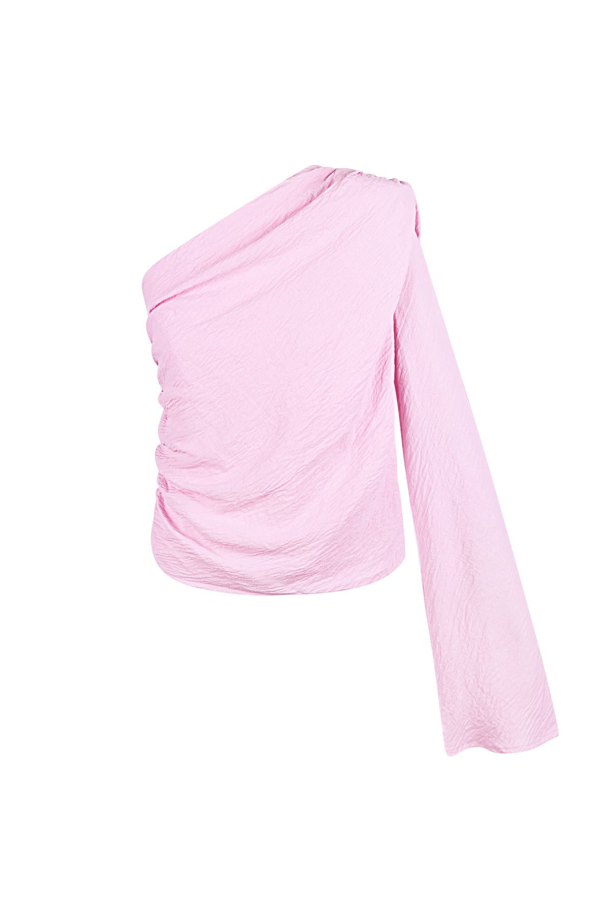 Poliestere Donna Top a Manica Lunga Spalla Singola Design Asimmetrico