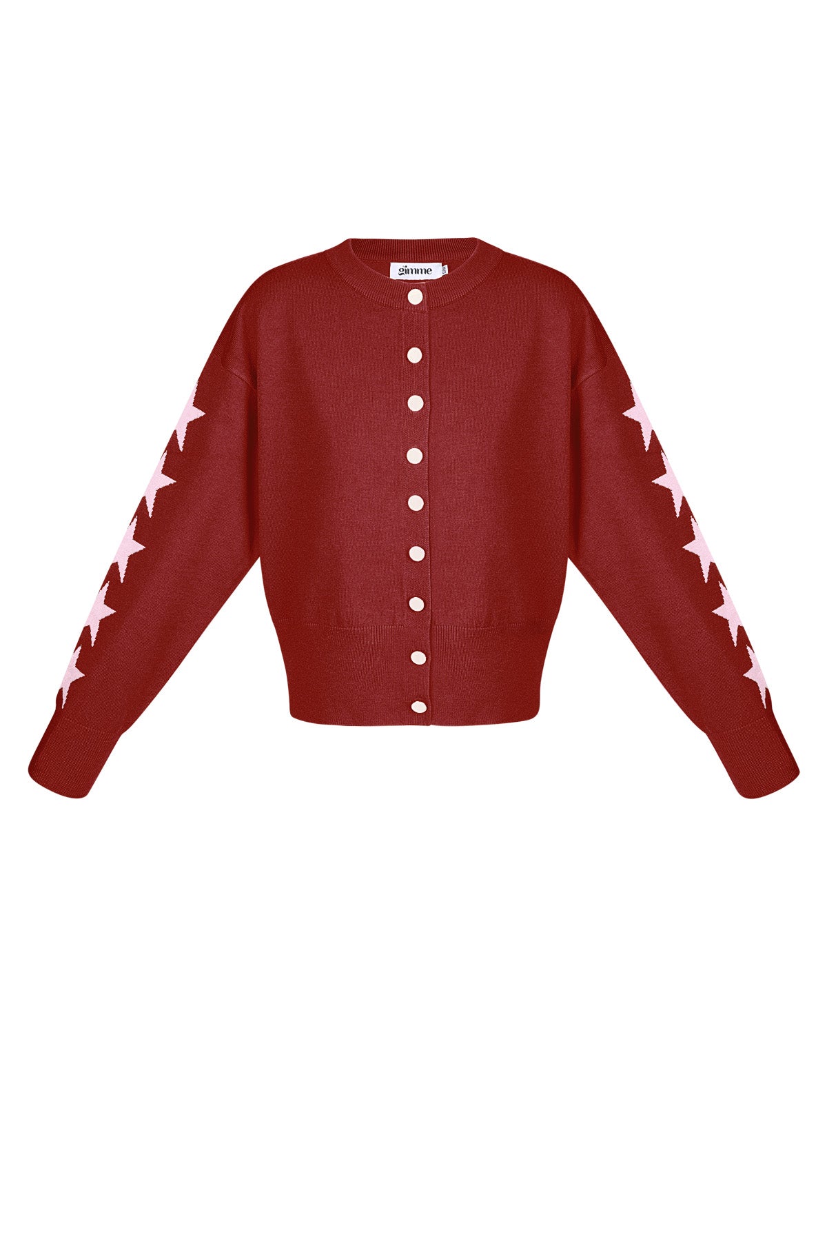 Cardigan di Viscosa Donna Taglio Corto Motivo a Stelle