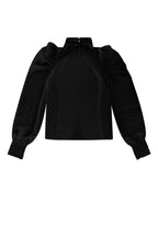 Poliestere Donna Maglia Manica Lunga Puff Sleeve Collo Alto
