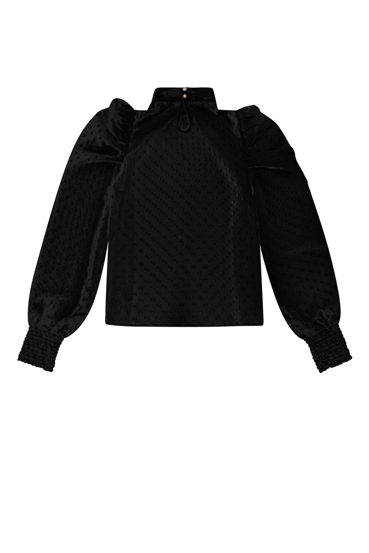 Poliestere Donna Maglia Manica Lunga Puff Sleeve Collo Alto