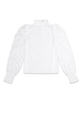 Poliestere Donna Maglia Manica Lunga Puff Sleeve Collo Alto