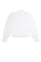 Poliestere Donna Maglia Manica Lunga Puff Sleeve Collo Alto