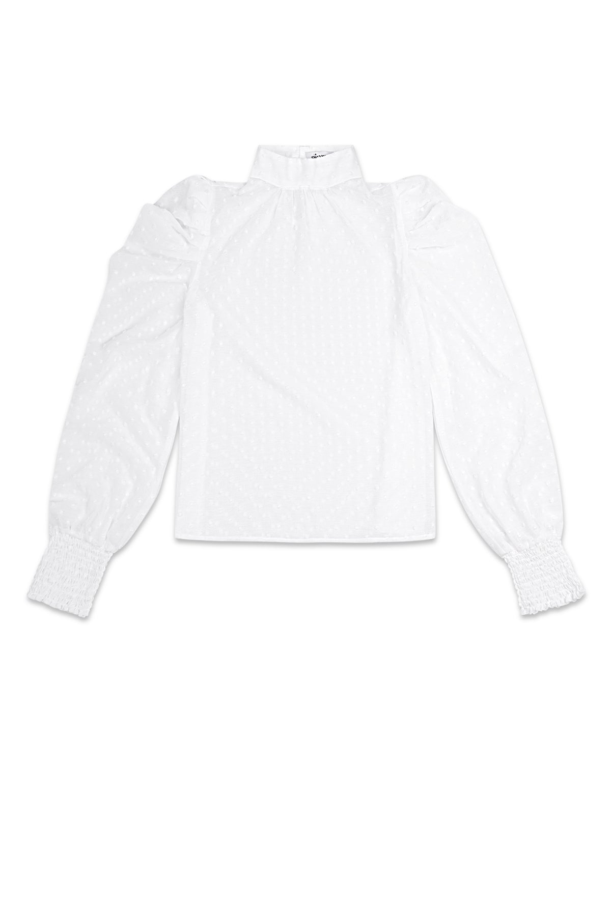 Poliestere Donna Maglia Manica Lunga Puff Sleeve Collo Alto
