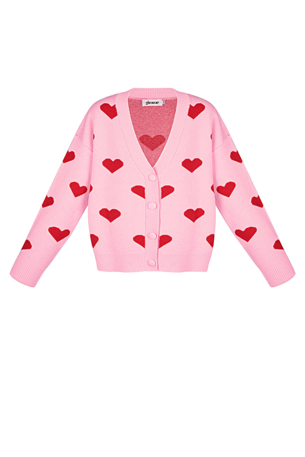 Viscosa Maglia Cardigan Donna Carino Motivo Cuore Autunno/Inverno