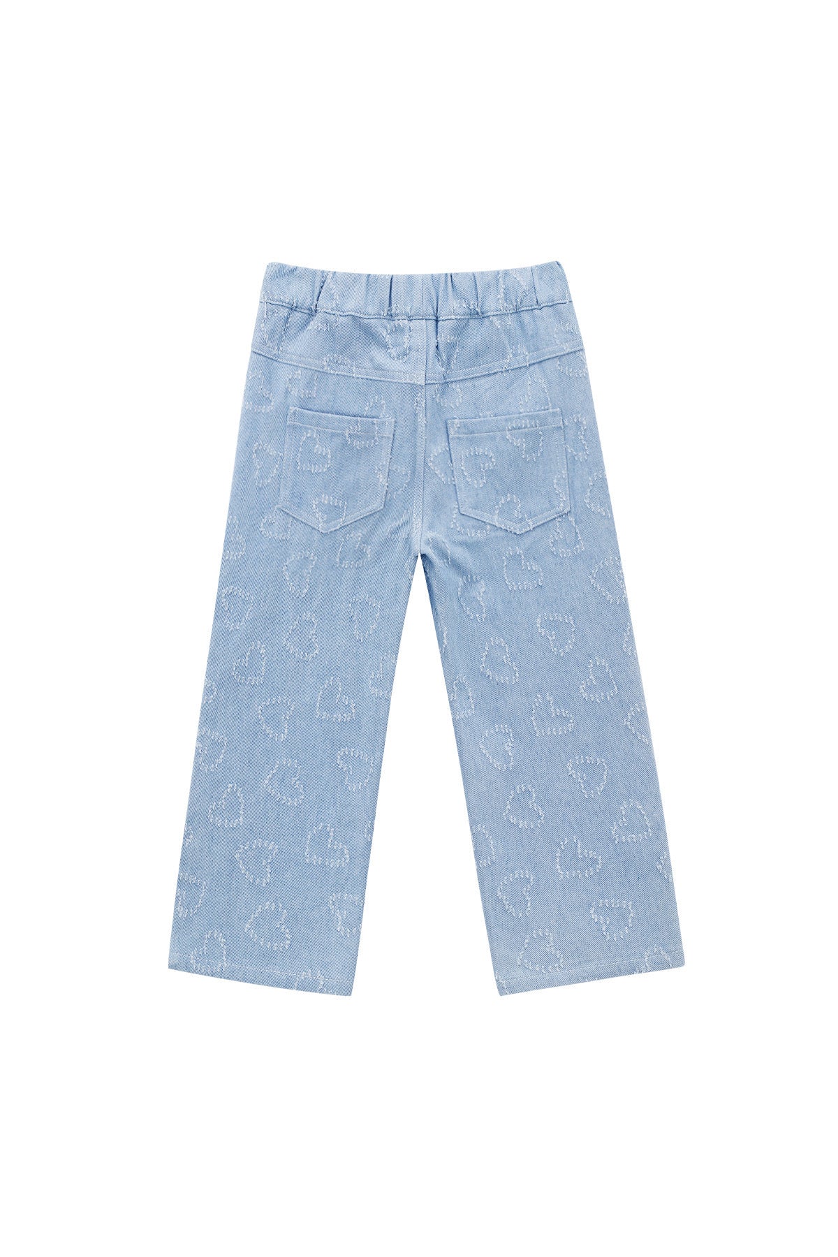 Cotton Denim Donna Pantalone Retto Casual Azzurro Chiaro
