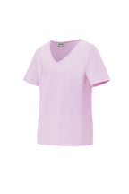 Cotone Maglietta Donna Collo a V Disegno Cuore Ricamato