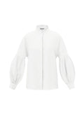Camicia Donna in Viscosa Maniche A Palloncino Collo Alto
