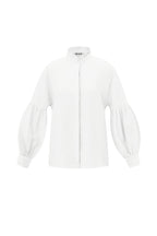 Camicia Donna in Viscosa Maniche A Palloncino Collo Alto