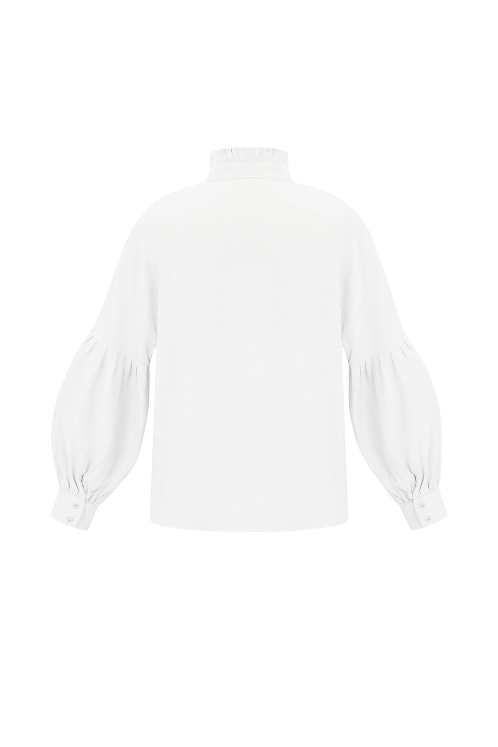 Camicia Donna in Viscosa Maniche A Palloncino Collo Alto